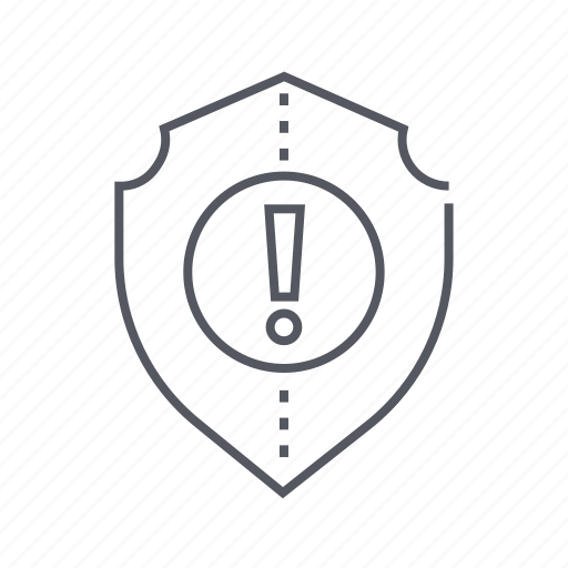 Exclamation, mark, protection, shield icon - Download on Iconfinder