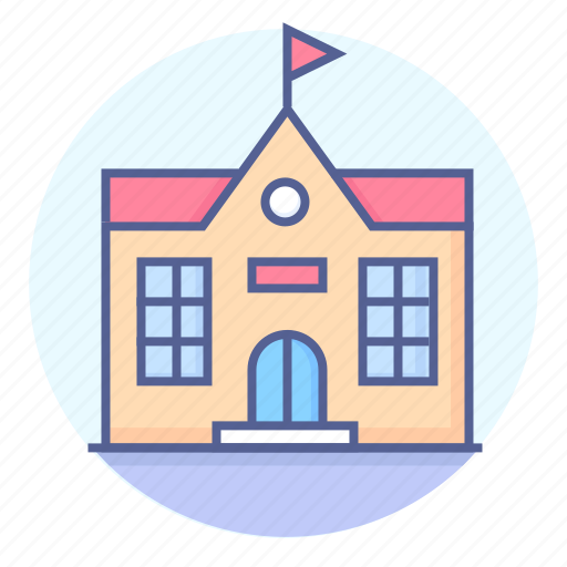 Building, education, flag, school icon - Download on Iconfinder