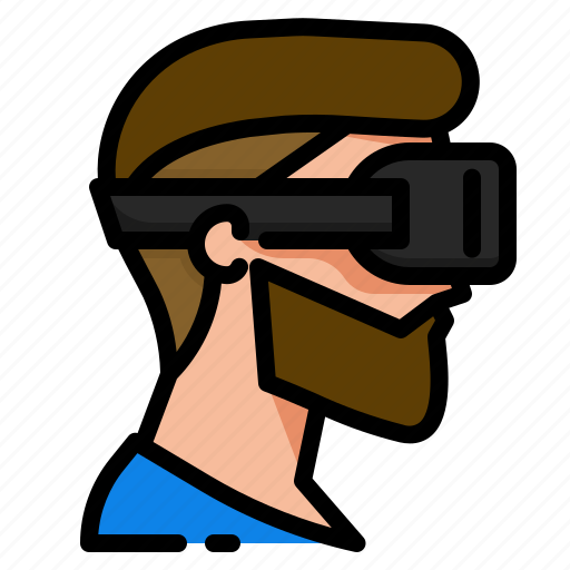 Bearded, man, gamer, avatar, oculus, metaverse, vr icon - Download on Iconfinder