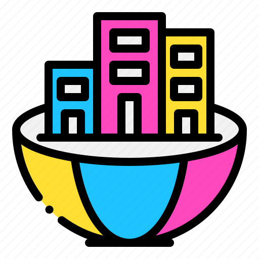 Cyber, building, city, digital, cityscape, architecture, metaverse icon - Download on Iconfinder