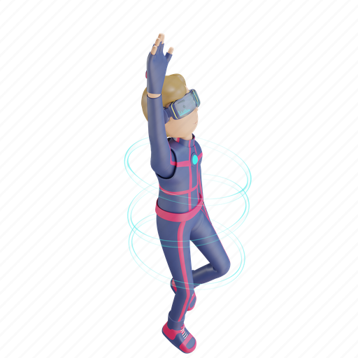 3d character, metaverse, virtual reality, simulation, artificial intelligence, vr, flying 3D illustration - Download on Iconfinder
