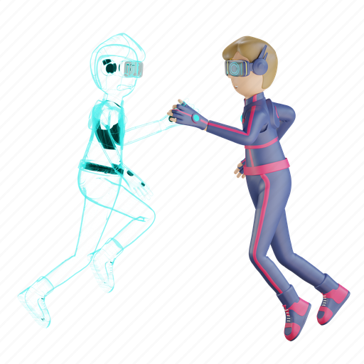 3d character, metaverse, artificial intelligence, virtual reality, simulation, vr, collaboration 3D illustration - Download on Iconfinder