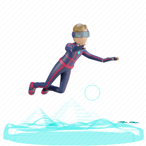 3d character, metaverse, artificial intelligence, virtual reality, simulation, vr, journey 3D illustration - Download on Iconfinder
