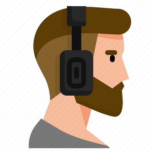 Bearded, man, gamer, avatar, headset, metaverse, player icon - Download on Iconfinder