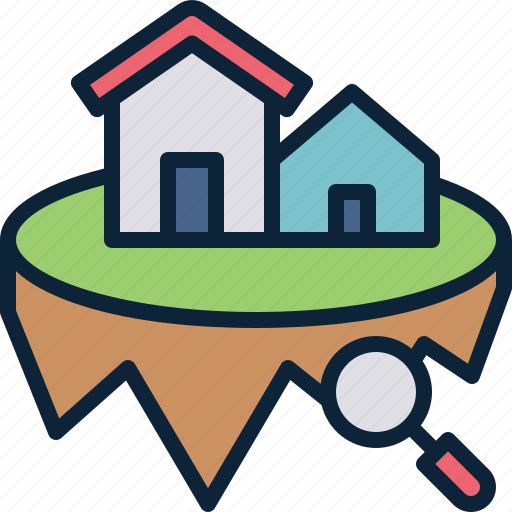 Search, find, land, real, estate, house, realm icon - Download on Iconfinder