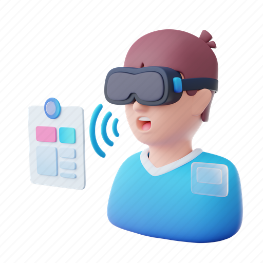 Metaverse, voice, command, people, person, virtual, vr 3D illustration - Download on Iconfinder