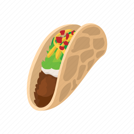 Cartoon, dinner, food, meal, meat, mexican, tortilla icon - Download on Iconfinder