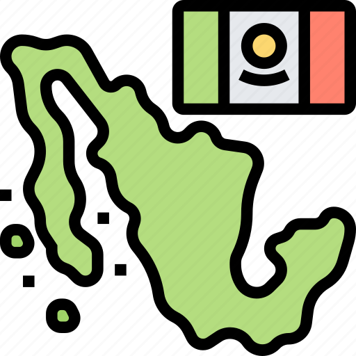 Mexico, map, country, geography, national icon - Download on Iconfinder