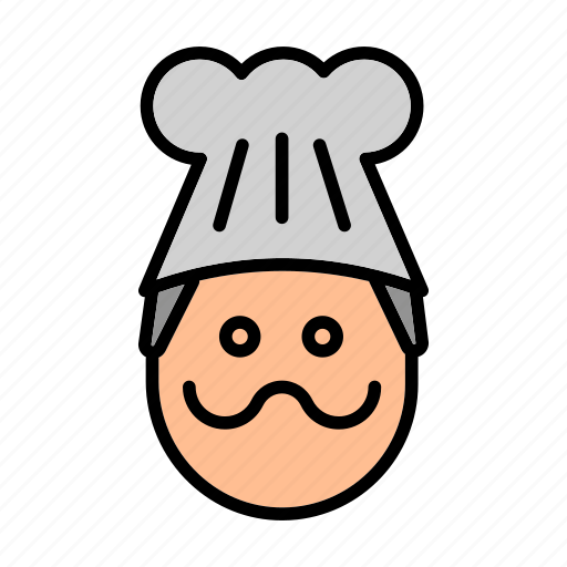 Chef, cooking, culinary, food, head, kitchen, restaurant icon - Download on Iconfinder