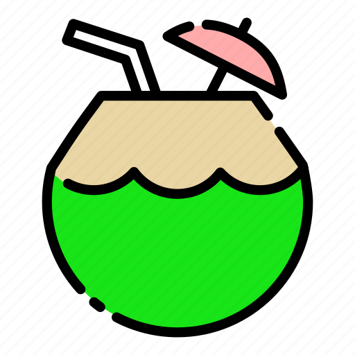 Beach, beverage, coconut, drink, food, water, young icon - Download on Iconfinder