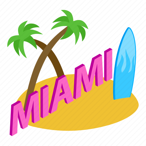 Isometric, miamibeach, object, sign icon - Download on Iconfinder