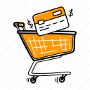 shopping cart, trolley, ecommerce, store, card payment, shopping payment