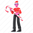 bring a big candy cane, carrying a large candy cane, candy stick, candy, decoration, christmas, xmas, merry christmas, celebration
