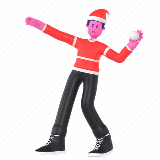 Snow fight, snow war, snowball, playing, snow, christmas, xmas 3D illustration - Download on Iconfinder