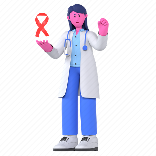 Cancer, ribbon, awareness, breast, campaign, medical, hospital 3D illustration - Download on Iconfinder