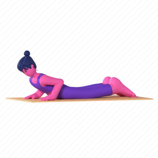 Cobra pose, bhujangasana, yoga, yoga pose, meditation, wellness, relaxation 3D illustration - Download on Iconfinder
