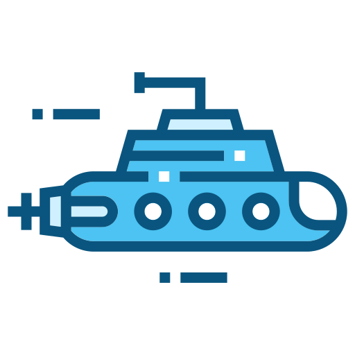 Submarine, underwater, sea, ship, war, missile, ocean icon - Free download