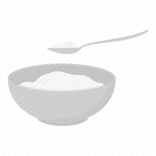 Bowl, cottage cheese, dishes, milk, porridge, product, spoon icon - Download on Iconfinder