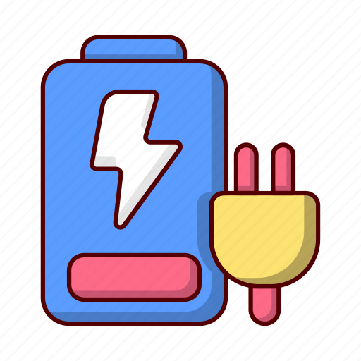 Battery, charger, charging, electronic, pluged, cable, millennial icon - Download on Iconfinder