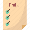 daily, goal, planning, schedule, task