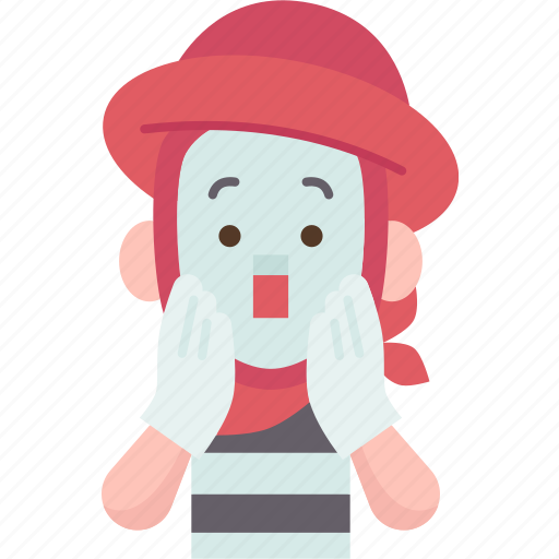 Mime, shocked, fright, mimic, gesturing icon - Download on Iconfinder