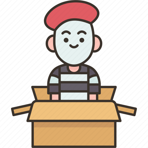 Box, sitting, mime, artist, performing icon - Download on Iconfinder