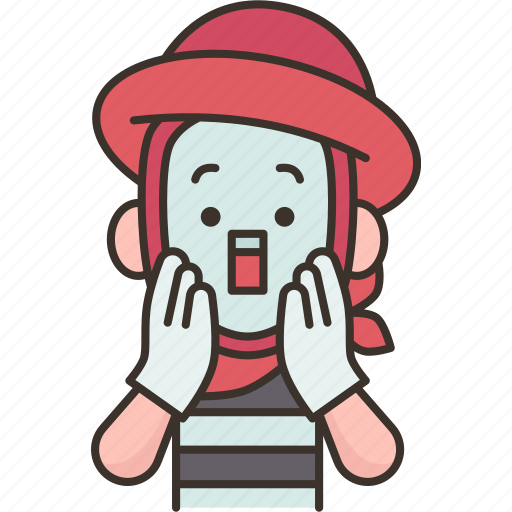 Mime, shocked, fright, mimic, gesturing icon - Download on Iconfinder