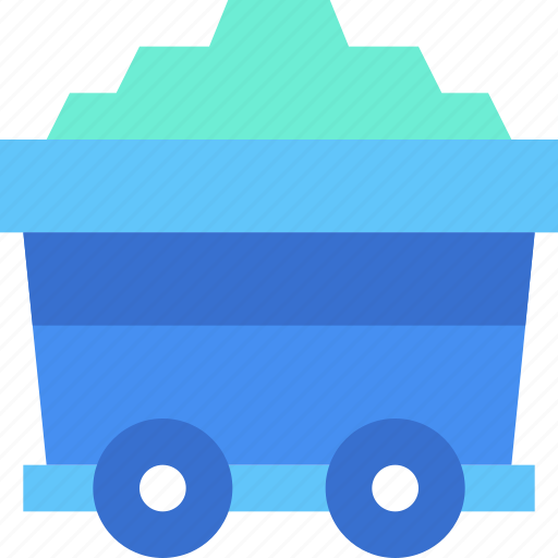 Coal, mine, wagon, cart, trolley, industry, factory icon - Download on Iconfinder