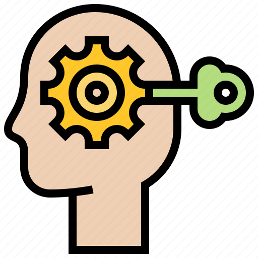 Brain, cogwheel, key, process, thinking icon - Download on Iconfinder