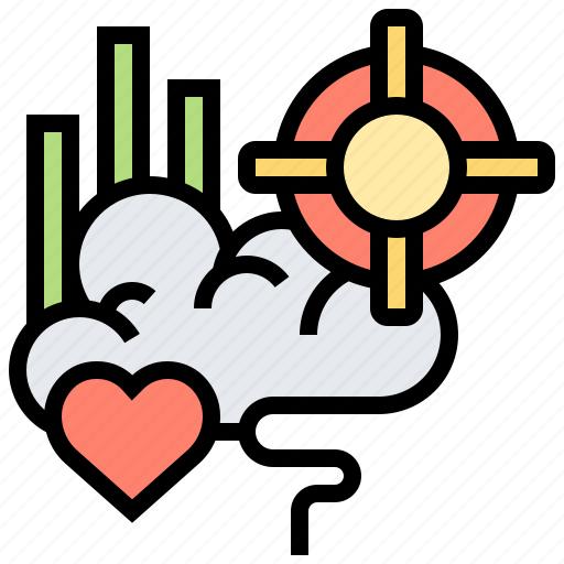 Cloud, concentrate, focus, heart, target icon - Download on Iconfinder