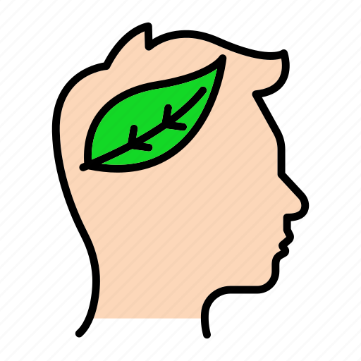 Eco, head, human, leaf, thinking icon - Download on Iconfinder