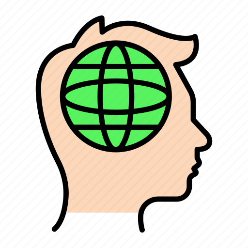 Globe, head, human, international, thinking icon - Download on Iconfinder