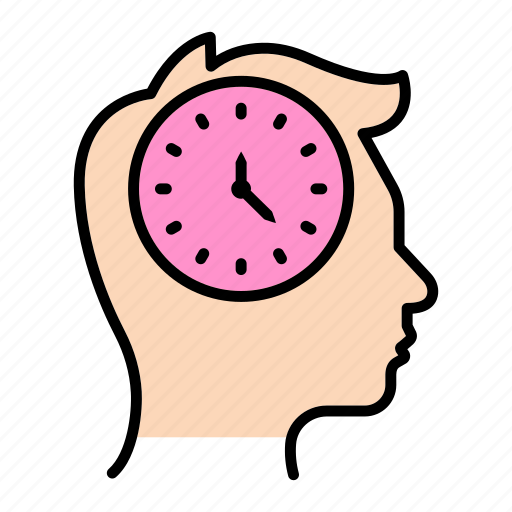 Clock, head, human, thinking, wait icon - Download on Iconfinder