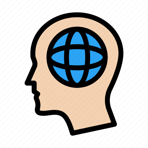 Global, mindset, brain, world, head icon - Download on Iconfinder