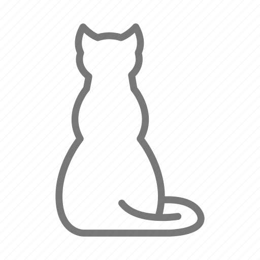 Cat, feline, kitten, kitty, sit, tail, cat sitting icon - Download on Iconfinder
