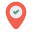 pin check, marker, location marker, verified location, verified location pointer, verified pointer 