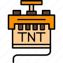 tnt, bomb, color, explosive, plunger, weapon, weaponry