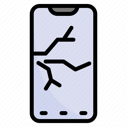 Broken, cracked, display, mobile, phone, screen icon - Download on Iconfinder