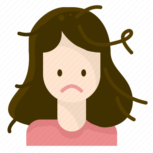 Busy, damage, dry, hair, hairloss, unhealthy, woman icon - Download on Iconfinder