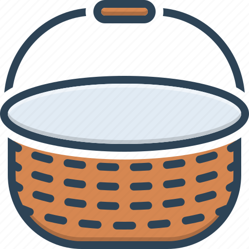 Basket, box, cart, container, empty, hamper, handle icon - Download on Iconfinder