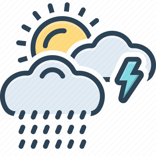 Cloudburst, rain, rainfall, rumble, storm, thunder, weather icon - Download on Iconfinder