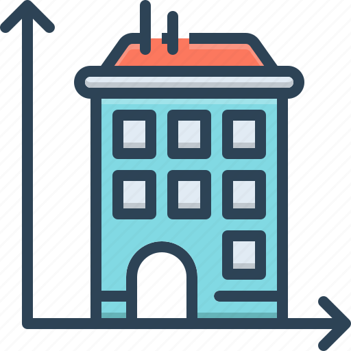 Area, building, centimeter, dimension, height, house, measurement icon - Download on Iconfinder