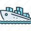 cargo, export, sailing, ship, terminal, transportation, wave 