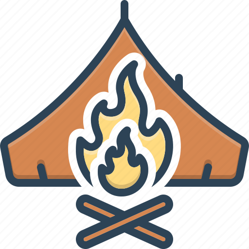 Survival, campfire, bonfire, fire, flame, warmth, cottage icon - Download on Iconfinder