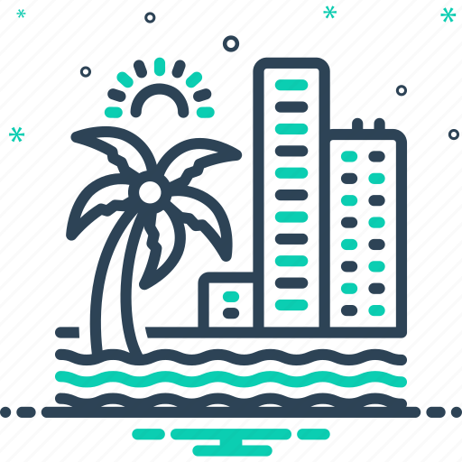 Beach, cityscape, coast, hotel, relaxation, resort, vacation icon - Download on Iconfinder