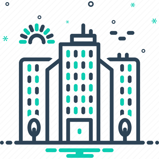 Metropolis, skyscraper, city, town, urban, construction, building icon - Download on Iconfinder