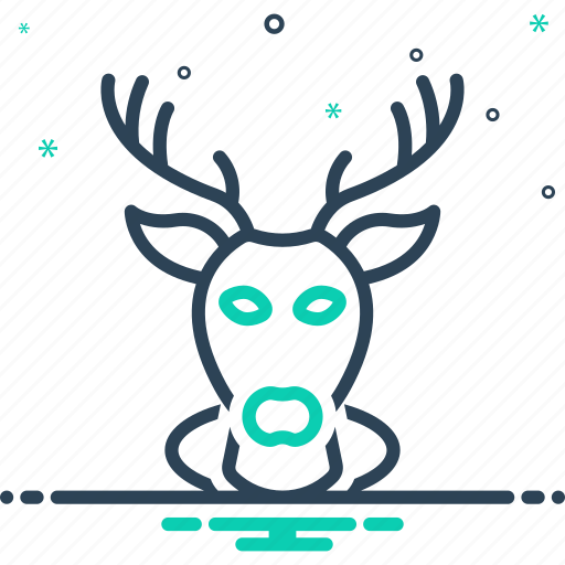 Decorative, reindeer, buck, stag, head, deer, animal icon - Download on Iconfinder