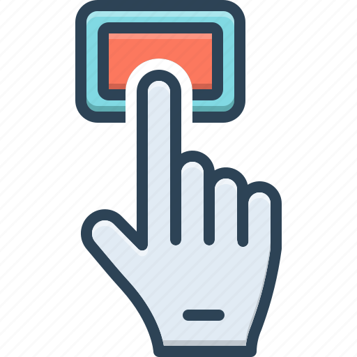 Pressed, oblate, tap, submit, push, pointer, finger icon - Download on Iconfinder