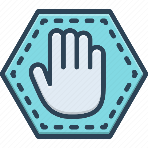 Stopping, sign, palm, gesture, roadsign, attention, do not enter icon - Download on Iconfinder