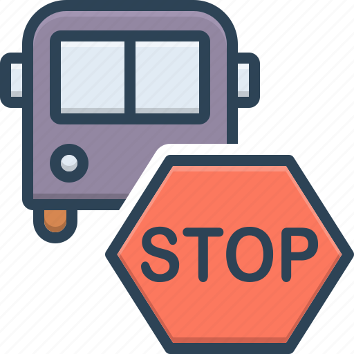 Stops, arrival, motorized, passenger, bus station, come to a stop, bus icon - Download on Iconfinder